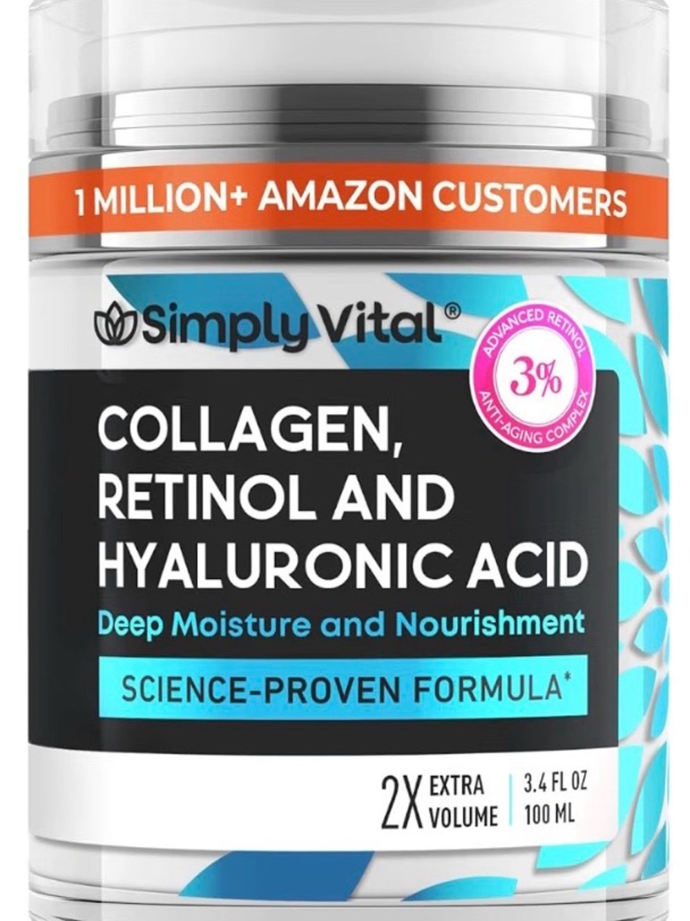 Collagen, Retinol & Hyaluronic Acid Cream - White/Blue